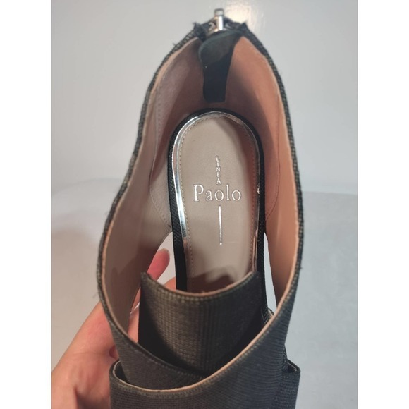 L. Paolo camouflage wedge ankle booties women 10M Green and Black - Picture 8 of 11